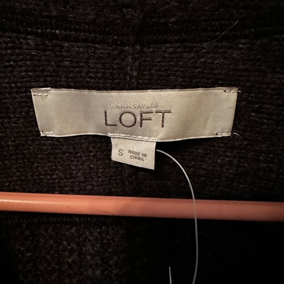 LOFT Dark Grey Sweater Cardigan - NWT - Size 2 - Picture 3 of 10